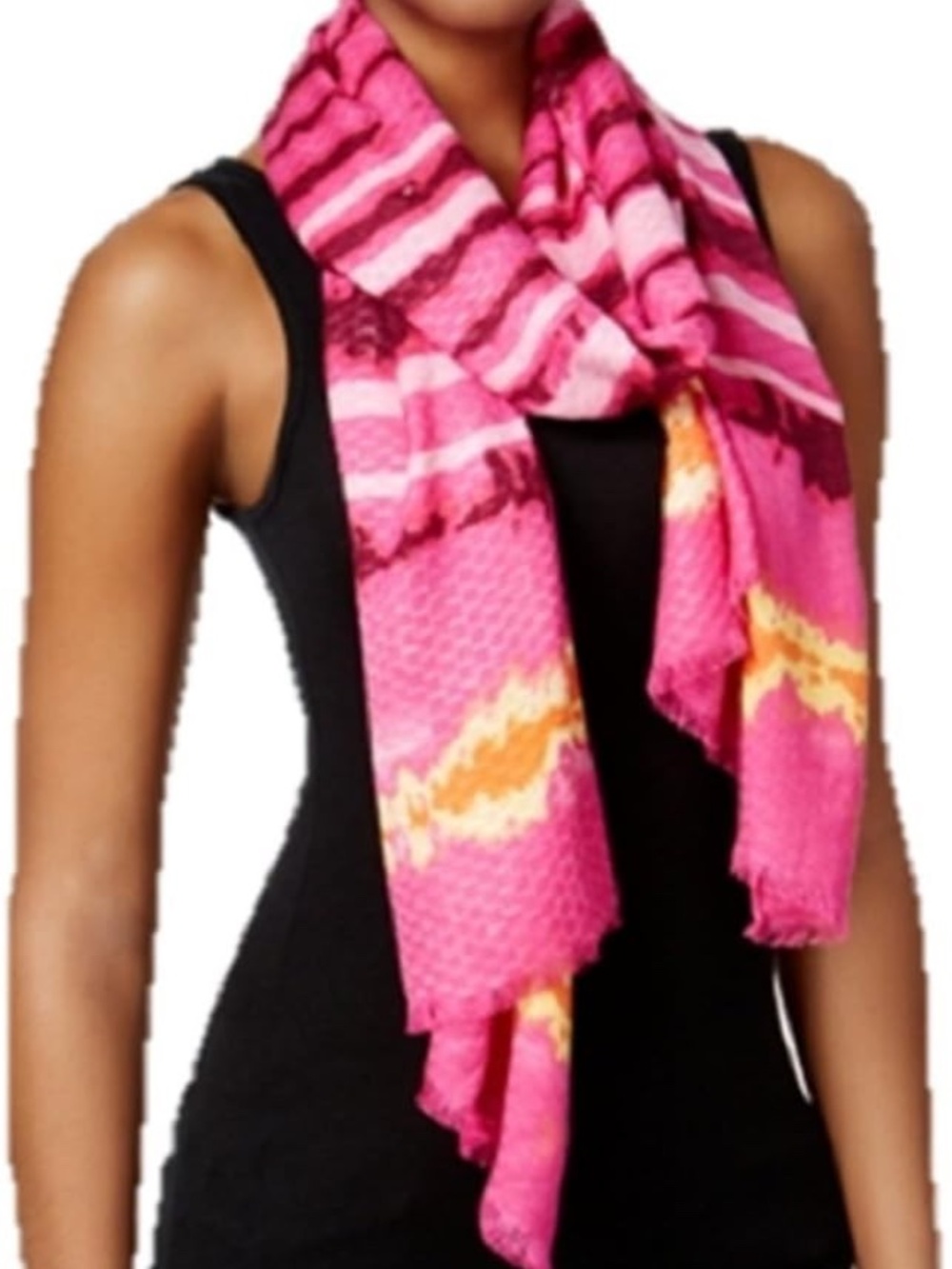 INC International Concepts Tie Dye Dreams Pashmina Wrap in Berry